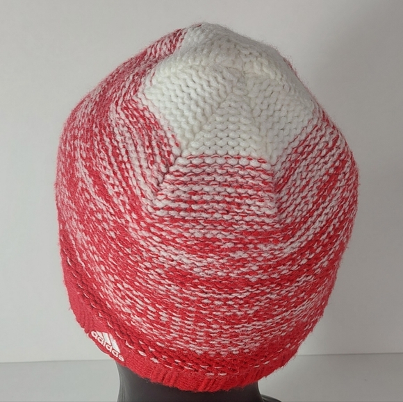 adidas Red and White Knit Adult Olympic Beanie Hat. Great For Winter! - Picture 3 of 4